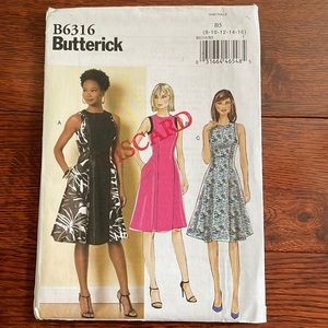 2/$15 Butterick B6316 Sewing Pattern 8-16